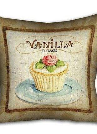 Подушка з принтом 40х40 см vanilla