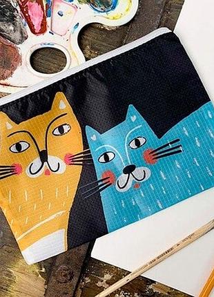 Комплект косметичок double (2 шт) котики