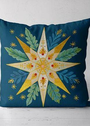 Подушка декоративна (soft) 45x45 см різдвяна зірка