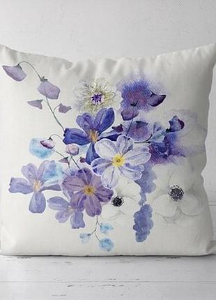 Подушка декоративна (soft) 45x45 см ніжна квіткова композиція