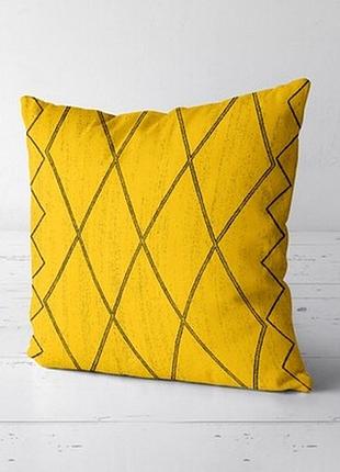 Подушка декоративна (soft) 45x45 см жовті ромби