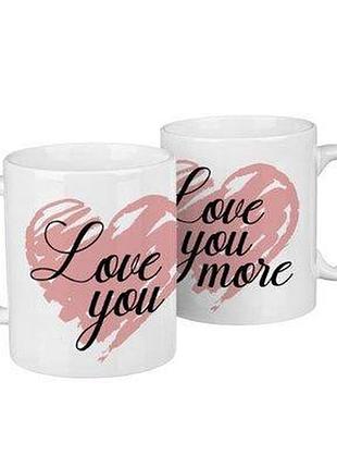Парні чашки love you, love you more