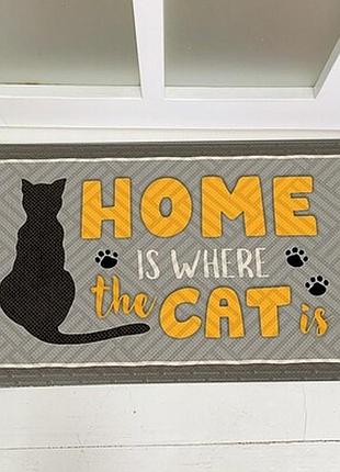 Килимок придверний з принтом home is where the cat is