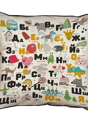 Подушка декоративна 45х45 см (мішковина) абетка