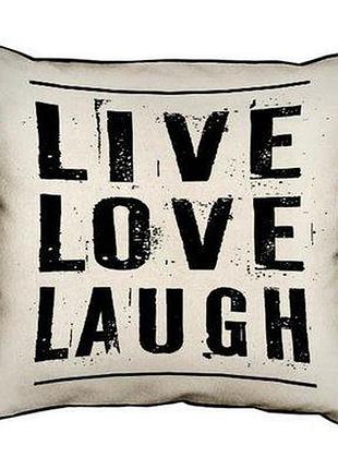 Подушка декоративна 45х45 см (мішковина) live love laugh