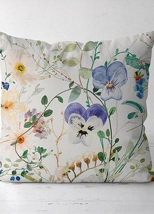 Подушка декоративна (soft) 45x45 см різні польові квіти