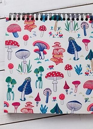 Блокнот sketchbook (квадрат) гриби