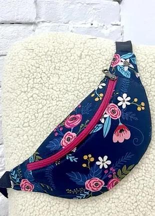 Сумка бананка bumbag квіти