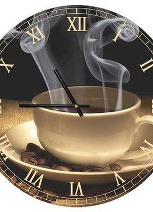 Годинник настінний круглий, 36 см coffee