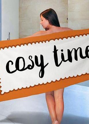 Рушник великий з принтом 150х70 см cosy time