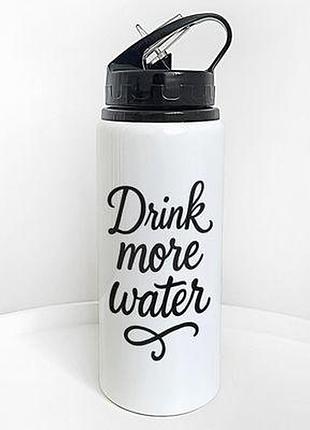 Пляшка для води з трубочкою drink more water