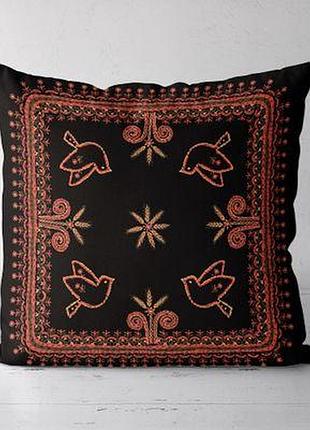Подушка декоративна (soft) 45x45 см зірка та пташки