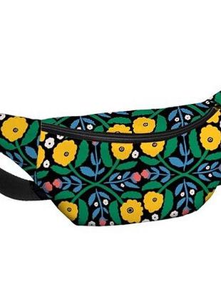 Сумка бананка bumbag жовті квіти