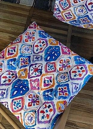 Подушка на стілець із зав'язками etno ornament