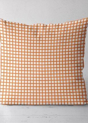 Подушка декоративна (soft) 45x45 см руда клітинка