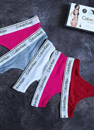 Жіночі трусики-бікіні calvin klein набір з 5 штук маломірять m