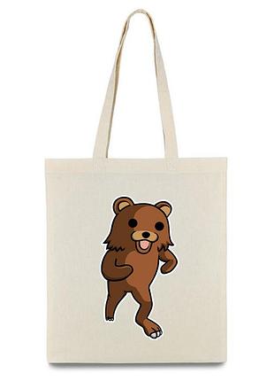 Сумка шопер медведь педобир мем pedobear (sh00028)