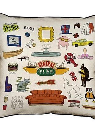 Подушка декоративна 45х45 см (мішковина) central perk friends