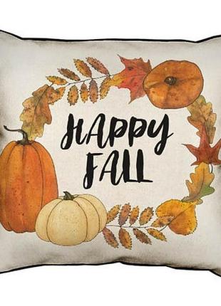 Подушка декоративна 45х45 см (мішковина) happy fall