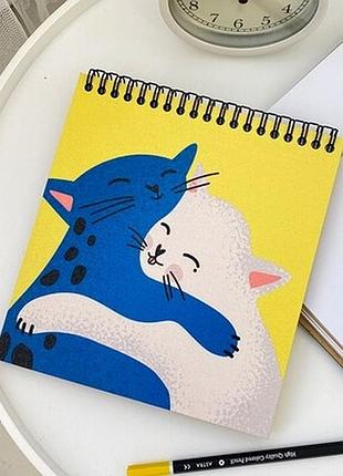 Блокнот sketchbook (квадрат) кото-обійми
