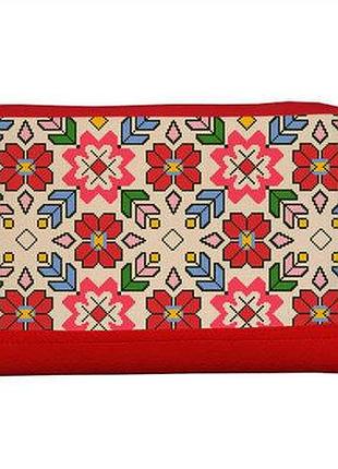 Косметичка дорожня жіноча lovely український квітковий орнамент