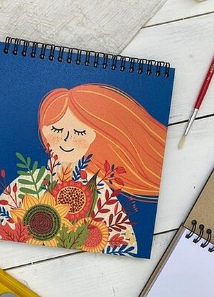Блокнот sketchbook (квадрат) руда дівчина