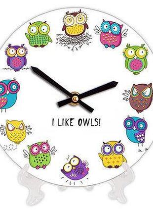 Годинник настінний круглий, 18 см i like owls!