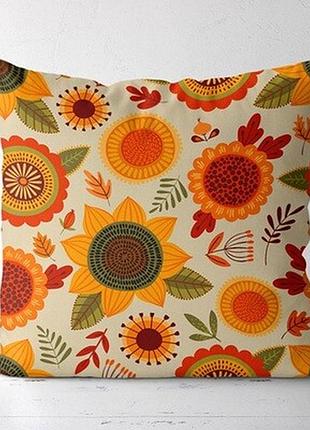 Подушка декоративна (soft) 45x45 см соняшники