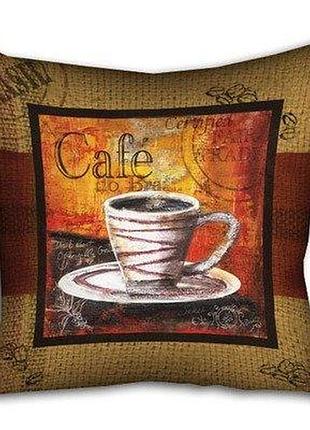 Подушка з принтом 40х40 см cafe