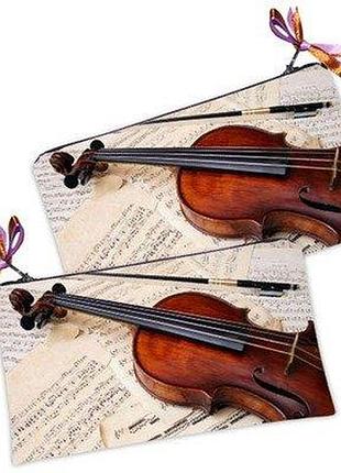 Жіноча косметичка скрипка на нотах, музика