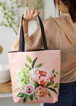 Сумка жіноча тканинна tenderness flowers bouquet