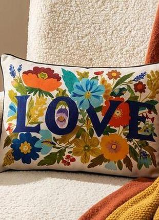 Подушка декоративна 45х32 см (мішковина) love