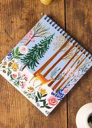 Блокнот sketchbook (квадрат.) олень в лісі