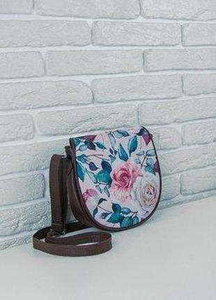 Молодіжна сумка saddle троянди на пудровому фоні