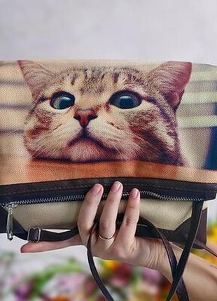 Сумка на плече жіноча pretty зацікавлений кіт