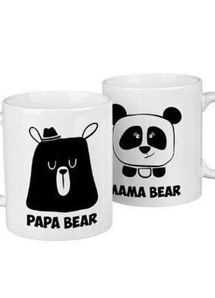 Парні чашки papa bear, mama bear