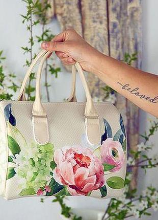 Сумка бочка barrel flowers bouquet