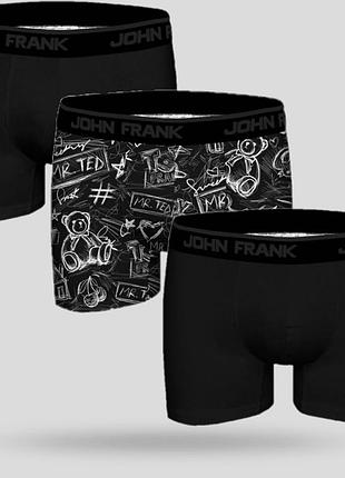 Мужские модальные боксеры набор 3шт. john frank jf3bfun303 l