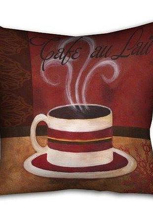 Подушка з принтом 40х40 см cafe au lait