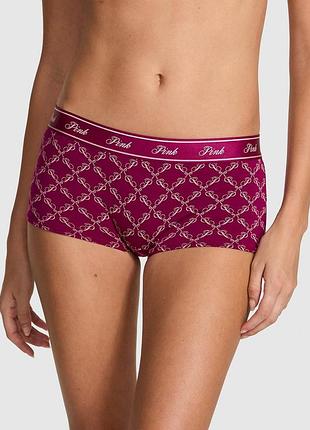 Жіночі трусики victoria's secret (283677493086) logo cotton boyshort xxl червоні