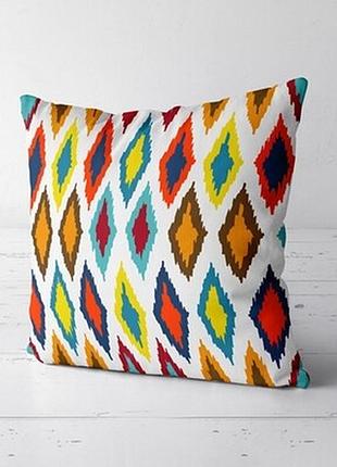Подушка декоративна (soft) 45x45 см різнокольорові ромби