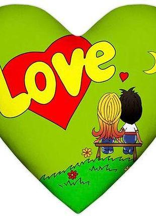 Подушка серце love, салатова