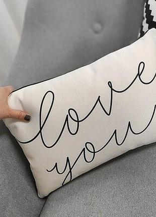 Подушка декоративна 45х32 см (мішковина) love you