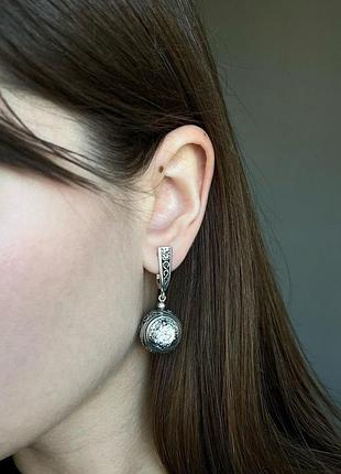Серьги из серебра с кубическим цирконом хартов 2040