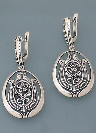 Серьги из серебра 925 пробы хартов 2739