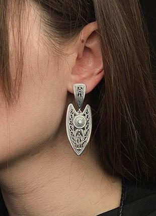 Серьги из серебра с кубическим цирконом хартов 2553
