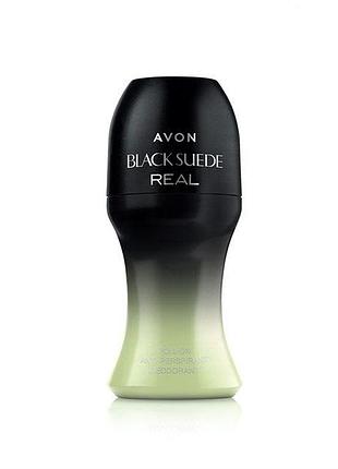 Avon кульковий дезодорант black suede real для чоловіків 50мл