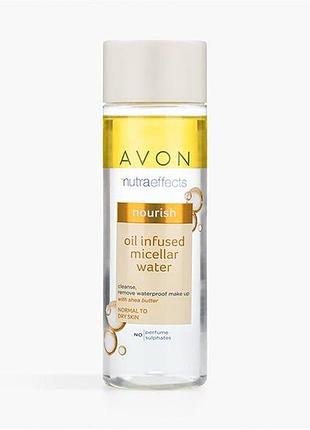 Avon nutra effects nourish міцелярна вода з маслом ши «живлення» 200мл