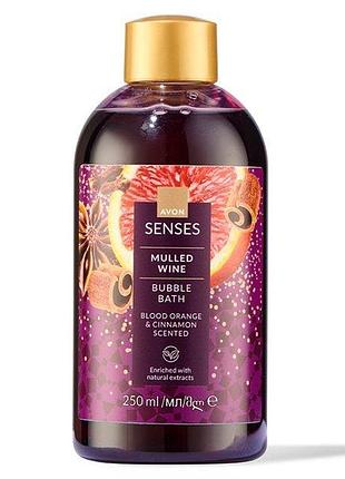 Avon senses піна для ванни з ароматом червоного апельсина та кориці 250 мл