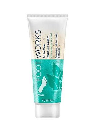 Avon foot works пілінг для стоп з м'ятою 75мл